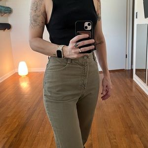 Vintage 90s BONGO Jeans Tan Gray 100% Cotton Size 25